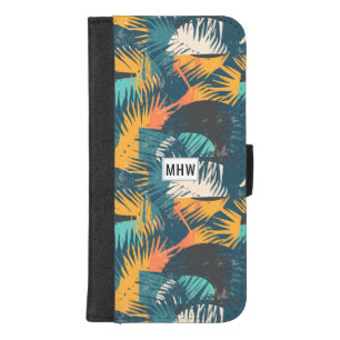 Palm Leaf Pattern custom monogram phone wallets