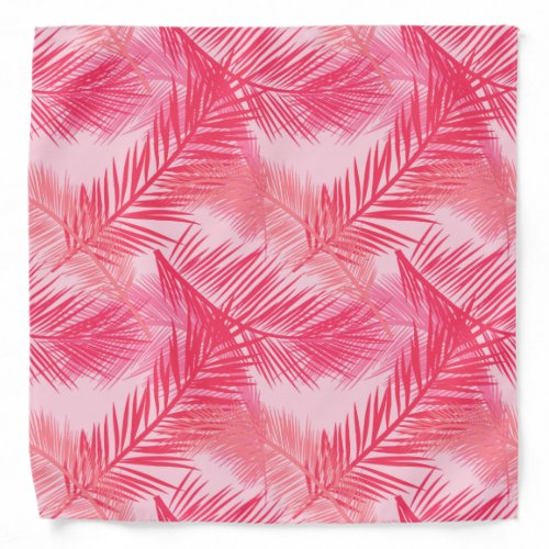 Palm Leaf Print Coral Peach and Pastel Pink Bandana