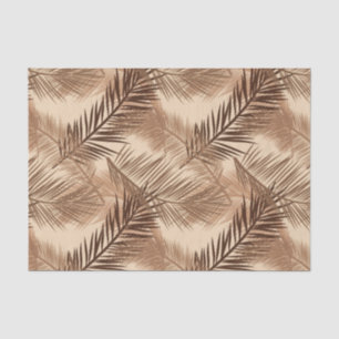Palm Leaf Print, Dark Brown, Tan and Beige Tissue Paper
