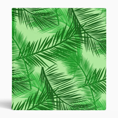 Palm Leaf Print Emerald and Light Lime Green  3 Ring Binder