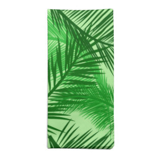 Palm Leaf Print, Emerald and Light Lime Green Cloth Napkin