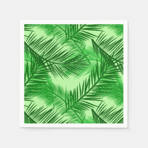 Palm Leaf Print, Emerald and Light Lime Green  Napkins