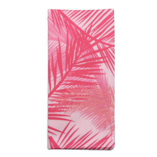Palm Leaf Print, Fuchsia, Coral and Pastel Pink  Cloth Napkin