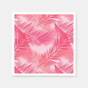 Palm Leaf Print, Fuchsia, Coral and Pastel Pink  Napkins