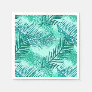 Palm Leaf Print, Turquoise, Teal and Aqua  Napkins