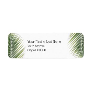 Palm Leaf Return Label by BeachBeginnings at Zazzle