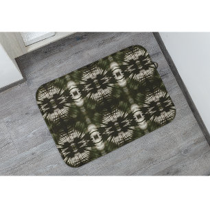 Palm Leaf Shadow Army Green  Bath Mat
