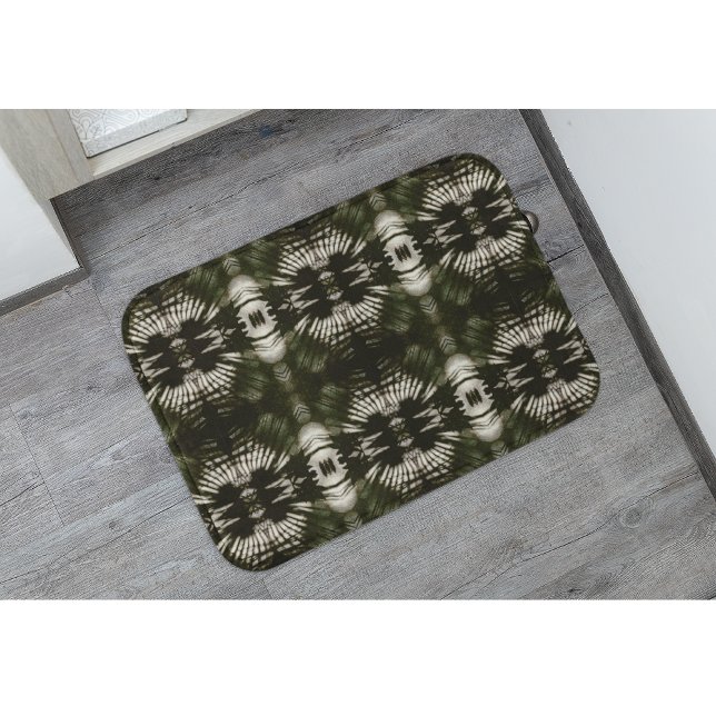 Palm Leaf Shadow Army Green  Bath Mat (Creator Uploaded)