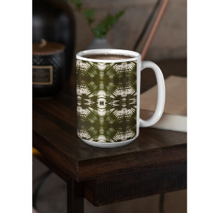 Palm Leaf Shadow Army Green Coffee Mug