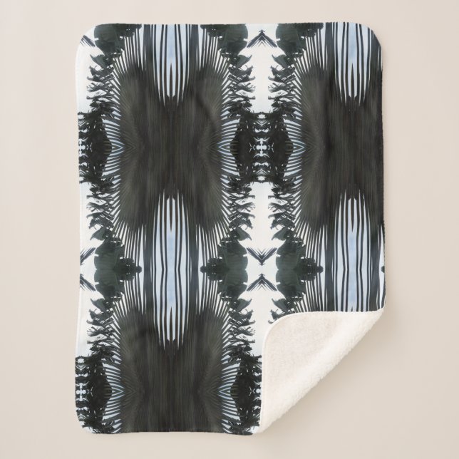 palm leaf sherpa blanket (Front)