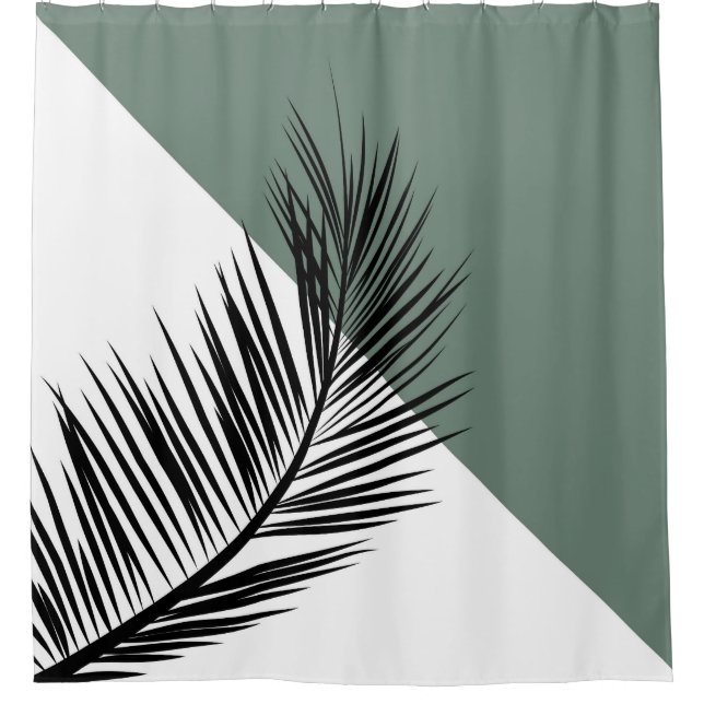 Palm leaf shower curtain (Front)