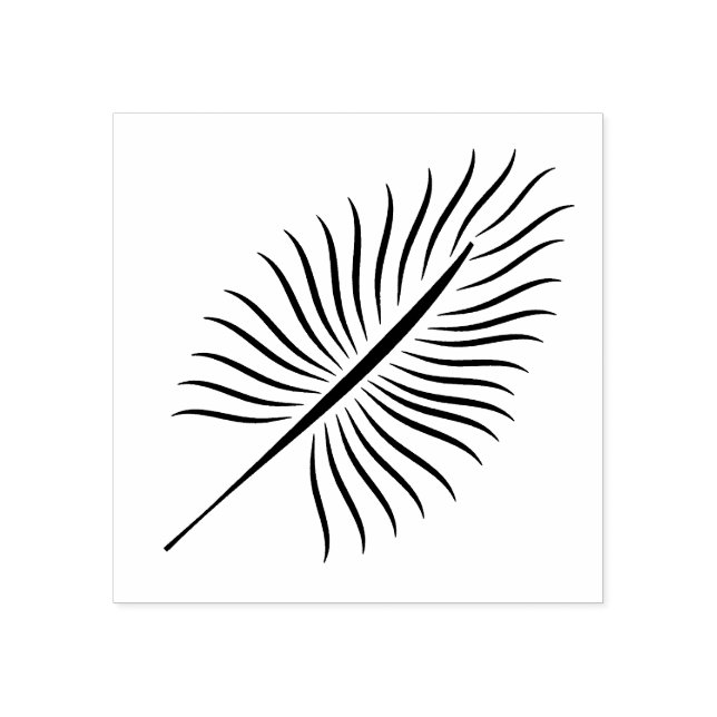 Palm leaf stamp, tropical leaf rubber stamp (Imprint)