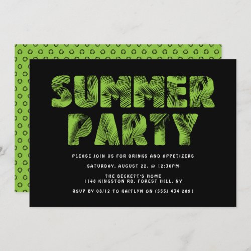 Palm Leaf Summer Party Invitations