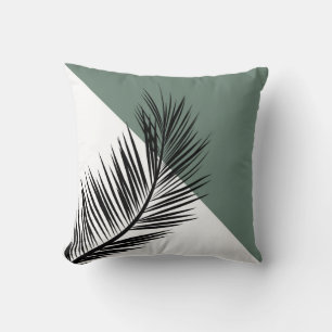 Palm leaf throw pillow