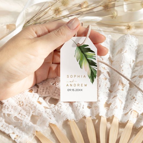 Palm Leaf Tropical Floral Wedding  Gift Tags