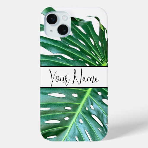 Palm Leaf tropical foliage jungle rainforest  iPhone 15 Plus Case