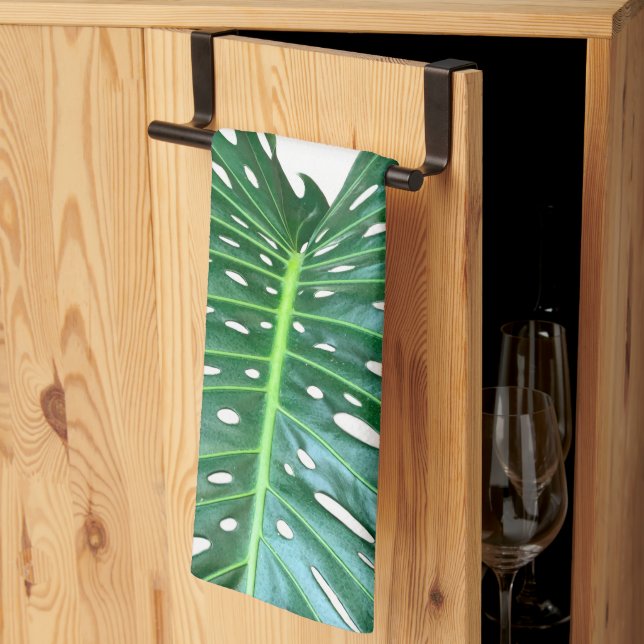 Palm Leaf, tropical foliage, jungle rainforest  Kitchen Towel (Thirds Fold)