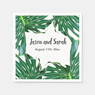 Palm Leaf, tropical foliage, jungle rainforest Napkins