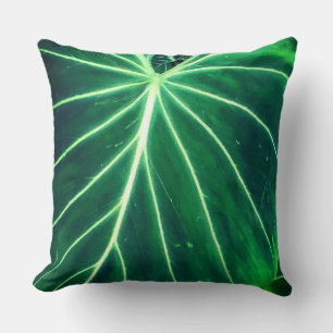 Palm Leaf, tropical foliage, jungle rainforest Throw Pillow