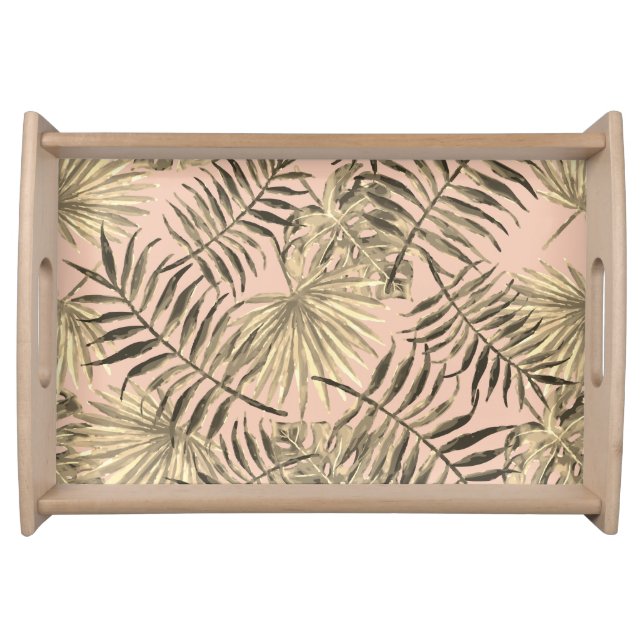 Palm leaf tropical serving tray (Front)