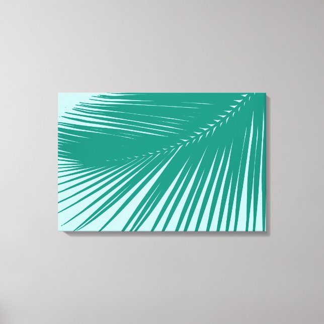 Palm leaf - Turquoise and Aqua Canvas Print (Front)