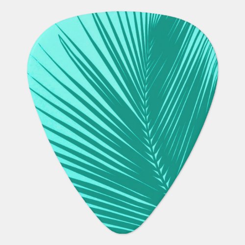 Palm leaf _ Turquoise and aqua Guitar Pick