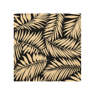 Palm Leaf Vintage: Seamless Pattern Wood Wall Art