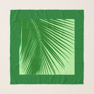 Palm Leaf with Border, Emerald and Lime Green Scarf