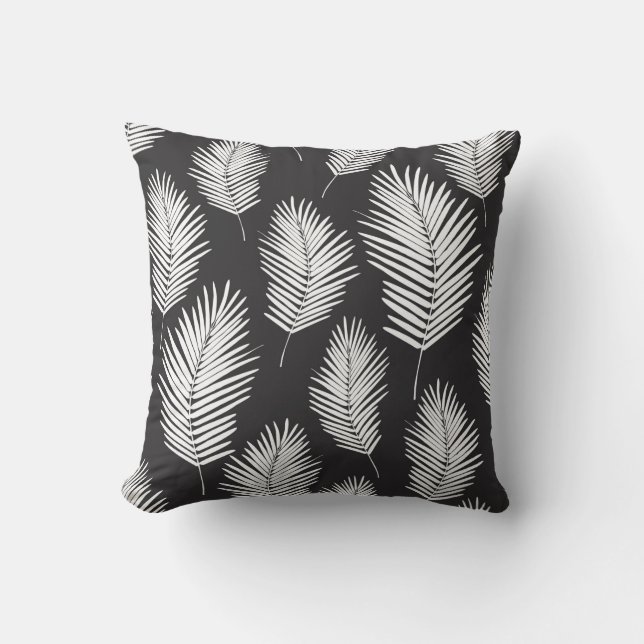 Palm Leafs Pattern Throw Pillow (Front)