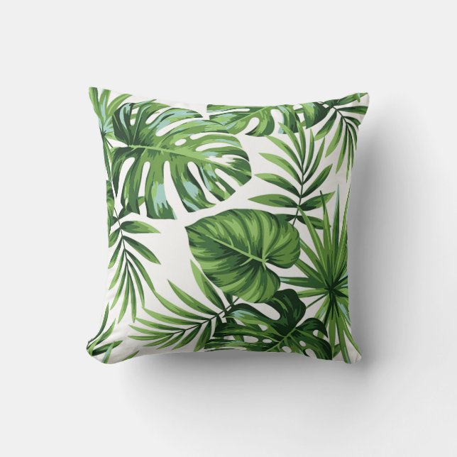 Palm leafs throw pillow (Front)