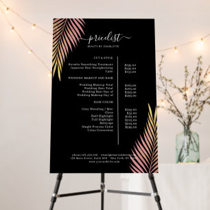 Palm Leafy Salon Price List Poster