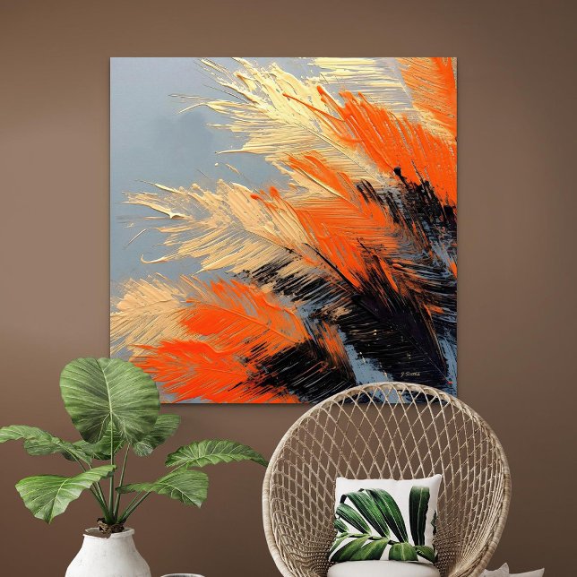 Palm Leaves – Abstract Tropical Motion Canvas Print (Palm Leaves – Abstract Tropical Motion)