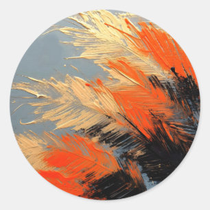 Palm Leaves – Abstract Tropical Motion Classic Round Sticker