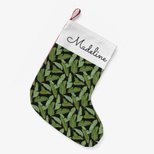 Palm Leaves   Add Your Name Small Christmas Stocking