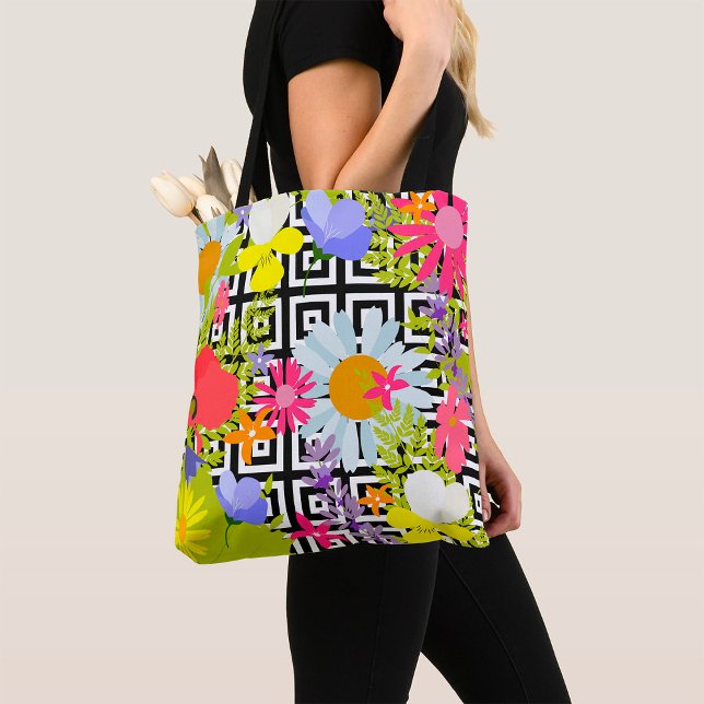 Palm Leaves And Flowers Tote Bag (Creator Uploaded)