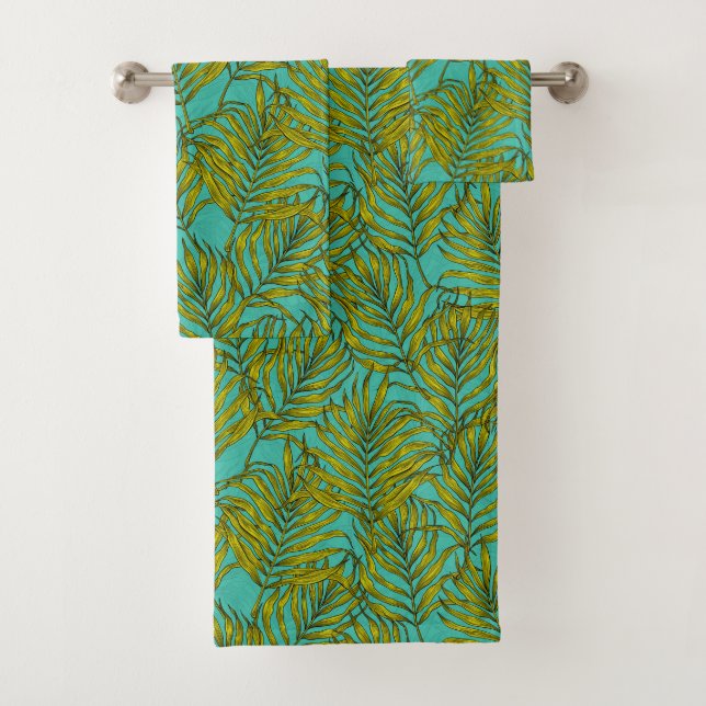 Palm leaves bath towel set (Insitu)