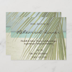 Palm Leaves Beach Rehearsal Dinner Invitation