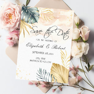 Palm Leaves Beach Save The Date