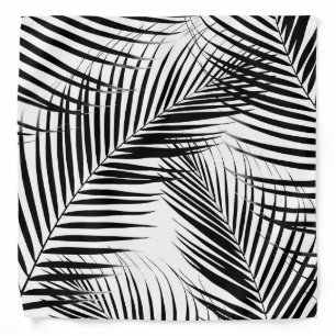 Palm Leaves - Black & White Cali Vibes #1 Bandana