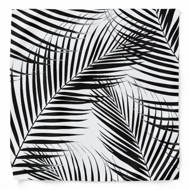 Palm Leaves - Black & White Cali Vibes #1 Bandana (Front)