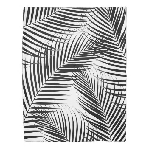 Palm Leaves _ Black  White Cali Vibes 1 Duvet Cover