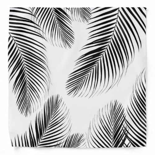 Palm Leaves _ Black  White Cali Vibes 2 Bandana