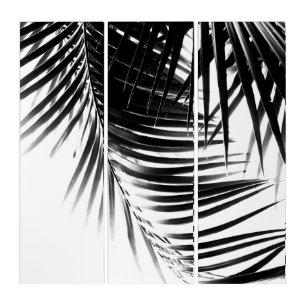 Palm Leaves Black & White Vibes #1 #tropical Triptych