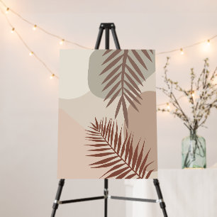 Palm Leaves, Boho Abstract Geometric Art Foam Board