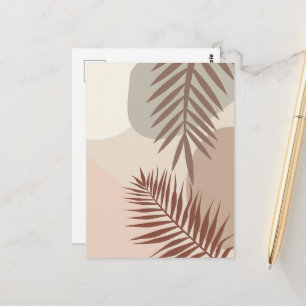 Palm Leaves, Boho Abstract Geometric Art Postcard
