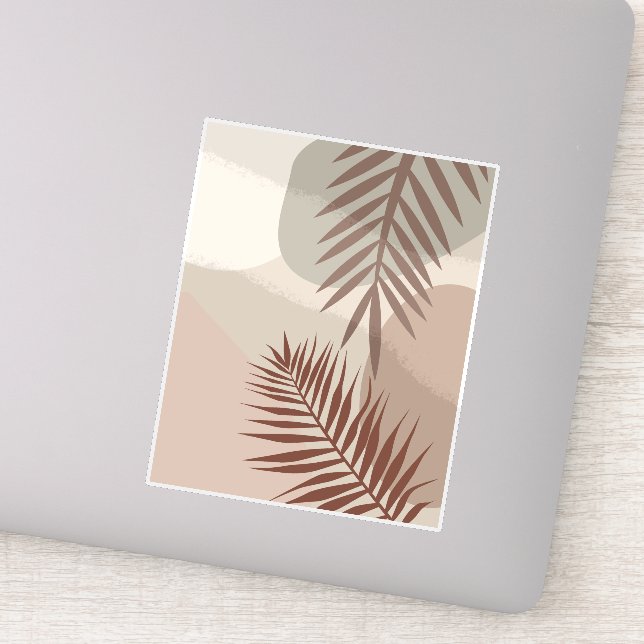 Palm Leaves, Boho Abstract Geometric Art Sticker (Detail)