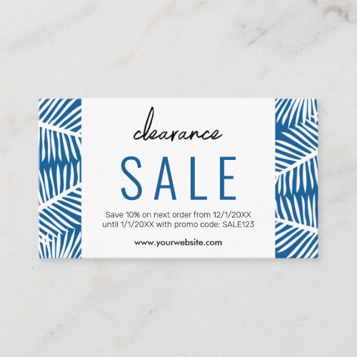 Palm Leaves Clearance Sale Business Card