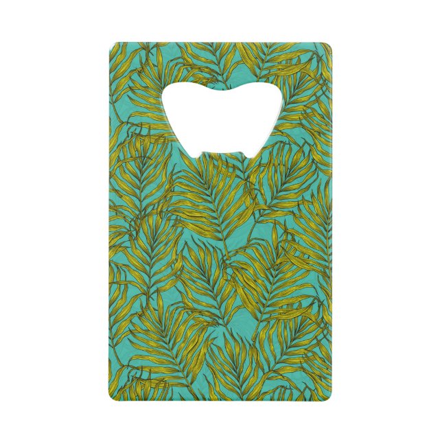 Palm leaves credit card bottle opener (Front)