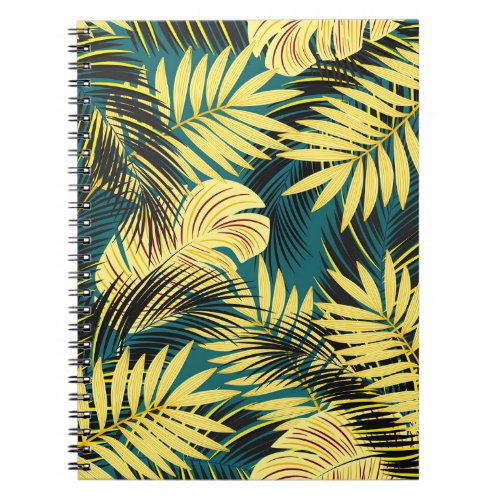 Palm Leaves Dark Vintage Tropical Notebook
