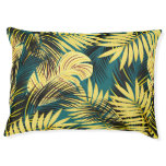Palm Leaves: Dark Vintage Tropical Pet Bed